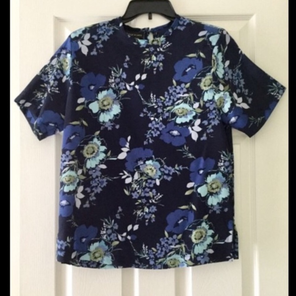 Blue Floral Blouse